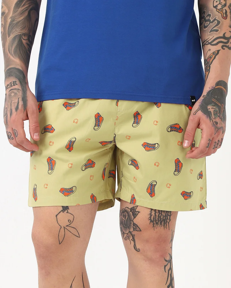 بيواكوف Men's Beige All Over Printed Boxers